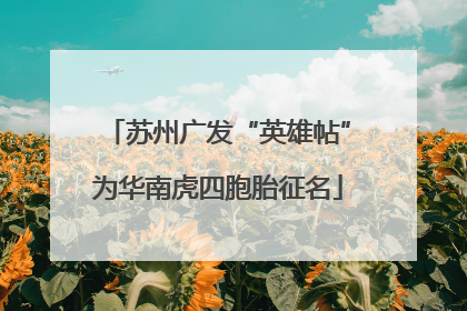 苏州广发“英雄帖”为华南虎四胞胎征名