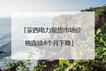 蒙西电力现货市场价格连续4个月下降