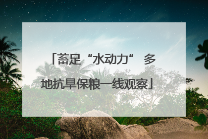 蓄足“水动力” 多地抗旱保粮一线观察