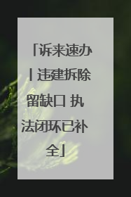 诉来速办丨违建拆除留缺口 执法闭环已补全