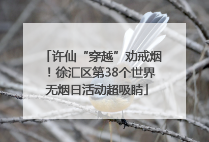 许仙“穿越”劝戒烟！徐汇区第38个世界无烟日活动超吸睛