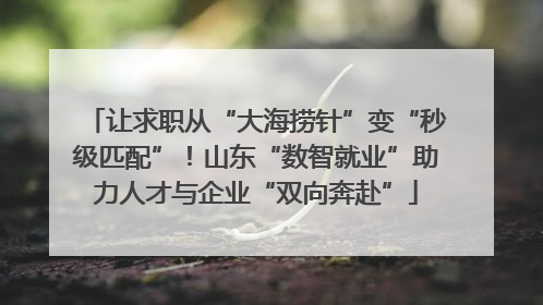 让求职从“大海捞针”变“秒级匹配”！山东“数智就业”助力人才与企业“双向奔赴”