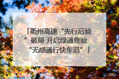 衢州高速“先行后验”破局 开启绿通查验“无感通行快车道”