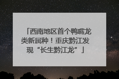 西南地区首个鸭嘴龙类新属种！重庆黔江发现“长生黔江龙”