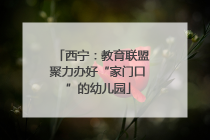 西宁：教育联盟聚力办好“家门口”的幼儿园
