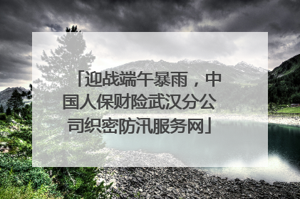 迎战端午暴雨，中国人保财险武汉分公司织密防汛服务网