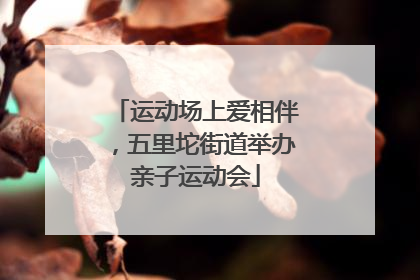 运动场上爱相伴，五里坨街道举办亲子运动会