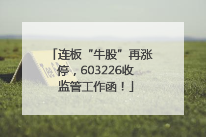 连板“牛股”再涨停，603226收监管工作函！