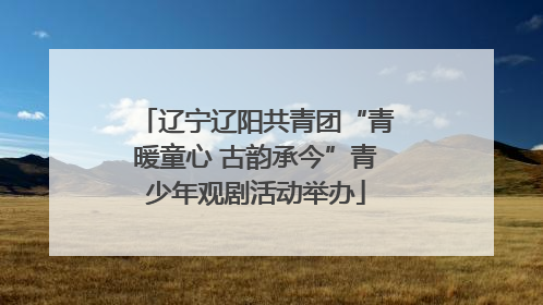 辽宁辽阳共青团“青暖童心 古韵承今”青少年观剧活动举办