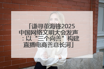 谦寻董海锋2025中国网络文明大会发声：以“三个向善”构建直播电商善意长河