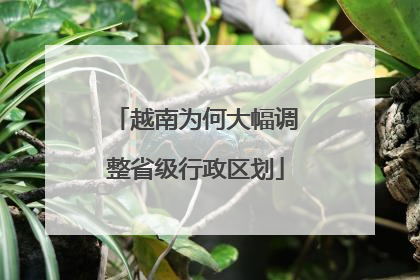 越南为何大幅调整省级行政区划