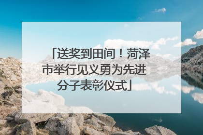 送奖到田间！菏泽市举行见义勇为先进分子表彰仪式