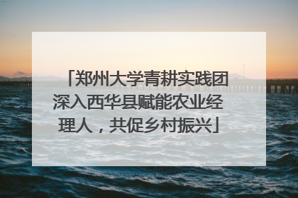 郑州大学青耕实践团深入西华县赋能农业经理人，共促乡村振兴