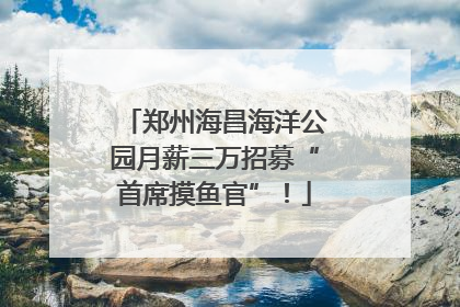 郑州海昌海洋公园月薪三万招募“首席摸鱼官”！