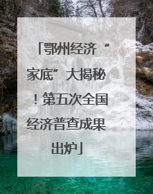 鄂州经济“家底”大揭秘！第五次全国经济普查成果出炉