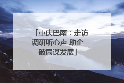 重庆巴南：走访调研听心声 助企破局谋发展