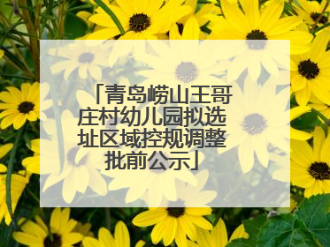 青岛崂山王哥庄村幼儿园拟选址区域控规调整批前公示