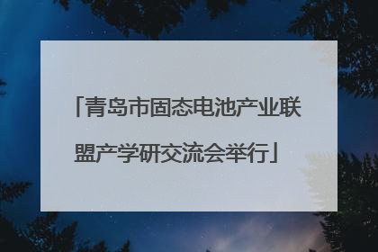 青岛市固态电池产业联盟产学研交流会举行