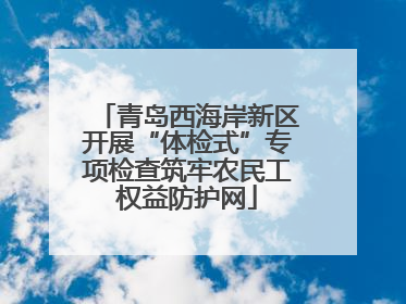 青岛西海岸新区开展“体检式”专项检查筑牢农民工权益防护网