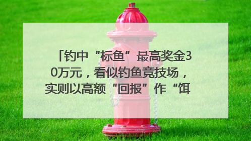 钓中“标鱼”最高奖金30万元，看似钓鱼竞技场，实则以高额“回报”作“饵”……｜今晚九点半