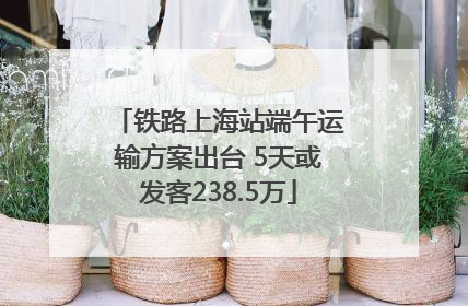 铁路上海站端午运输方案出台 5天或发客238.5万