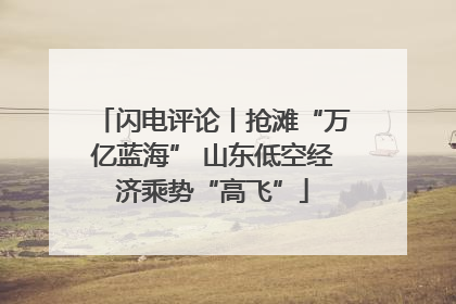 闪电评论丨抢滩“万亿蓝海” 山东低空经济乘势“高飞”