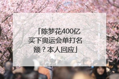 陈梦花400亿买下奥运会单打名额？本人回应