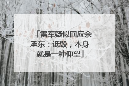 雷军疑似回应余承东：诋毁，本身就是一种仰望