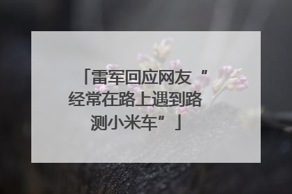 雷军回应网友“经常在路上遇到路测小米车”
