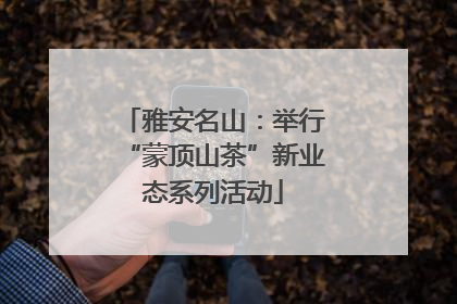 雅安名山：举行“蒙顶山茶”新业态系列活动