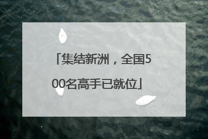 集结新洲，全国500名高手已就位