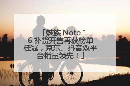 魅族 Note 16 补货开售再获榜单桂冠，京东、抖音双平台销量领先！