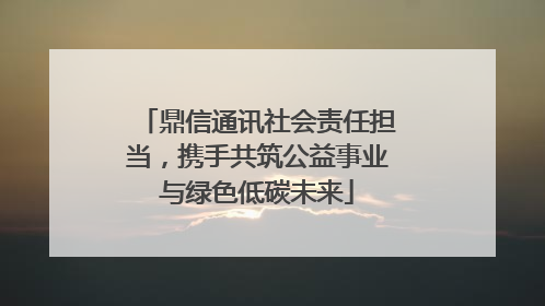鼎信通讯社会责任担当，携手共筑公益事业与绿色低碳未来