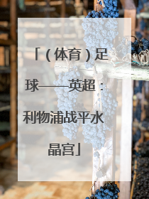 （体育）足球——英超：利物浦战平水晶宫