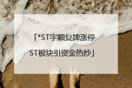 *ST宇顺复牌涨停 ST板块引资金热炒