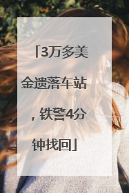 3万多美金遗落车站，铁警4分钟找回