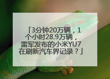 3分钟20万辆，1个小时28.9万辆，雷军发布的小米YU7在刷新汽车界记录？