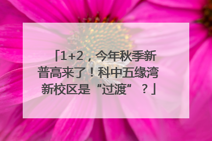 1+2，今年秋季新普高来了！科中五缘湾新校区是“过渡”？