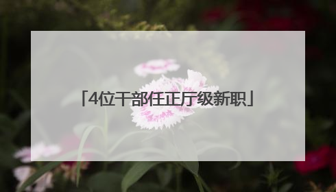 4位干部任正厅级新职