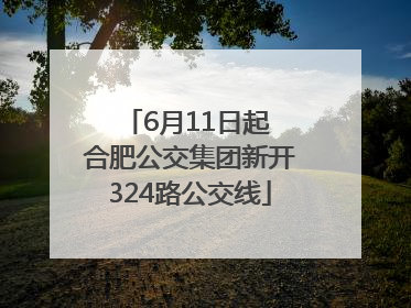 6月11日起 合肥公交集团新开324路公交线