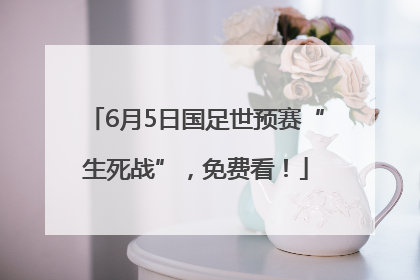 6月5日国足世预赛“生死战”，免费看！