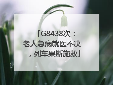 G8438次：老人急病就医不决，列车果断施救